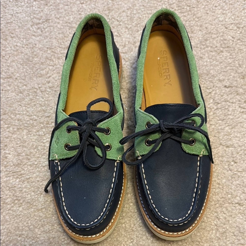 Sperry Green and Blue Boat Shoes